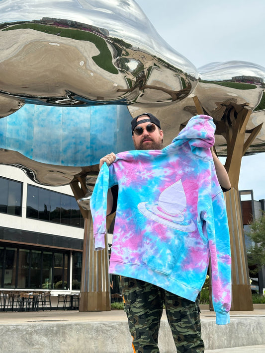 Champagne Drip Cotton Candy Tie-Dye Hoodie