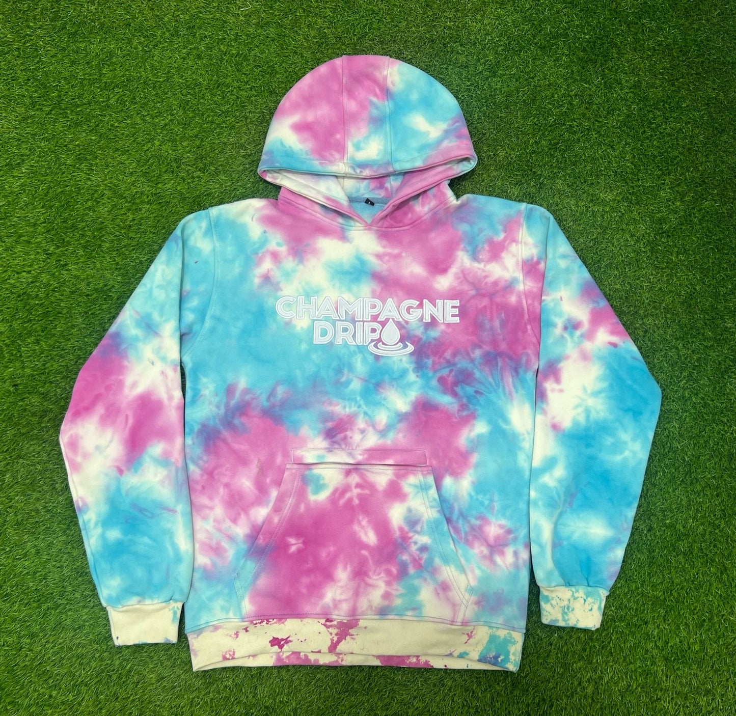 Champagne Drip Cotton Candy Tie-Dye Hoodie